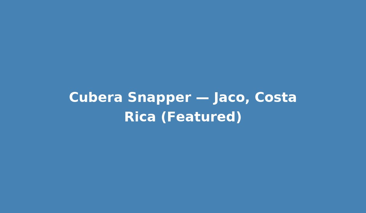 Cubera Snapper Jaco Costa Rica featured image